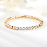 Round Cut Tennis Bracelet | Gold