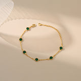 Emerald Link Chain Bracelet | Gold