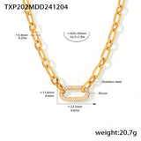 Paved Chunky Chain Link Jewelry Set | Gold
