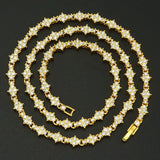Classic Cluster Tennis Necklace | Gold