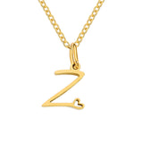 Heart Initial Necklace | Gold