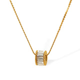 Elyna Polished Barrel Necklace | Gold