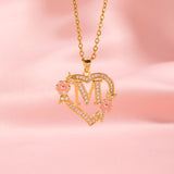 Floral Charm Initial Necklace | Gold