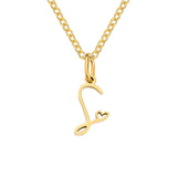 Heart Initial Necklace | Gold