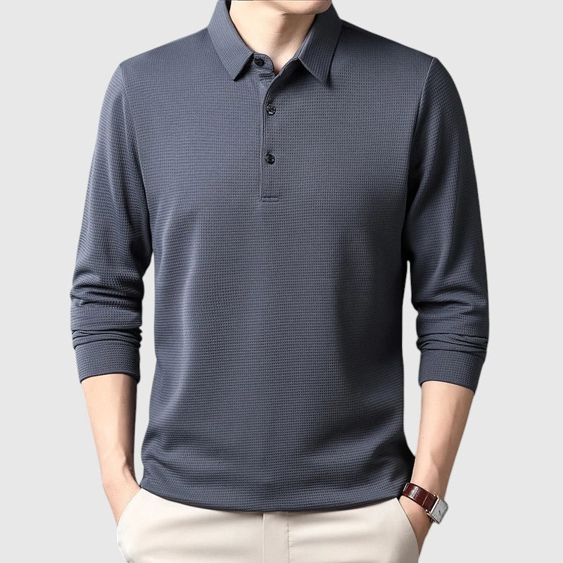 Libuše – Elegantiški vyriški polo marškinėliai ilgomis rankovėmis