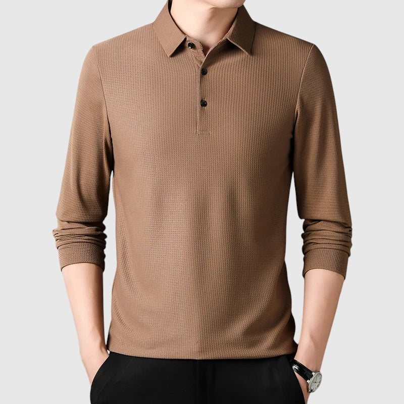 Libuše – Elegantiški vyriški polo marškinėliai ilgomis rankovėmis