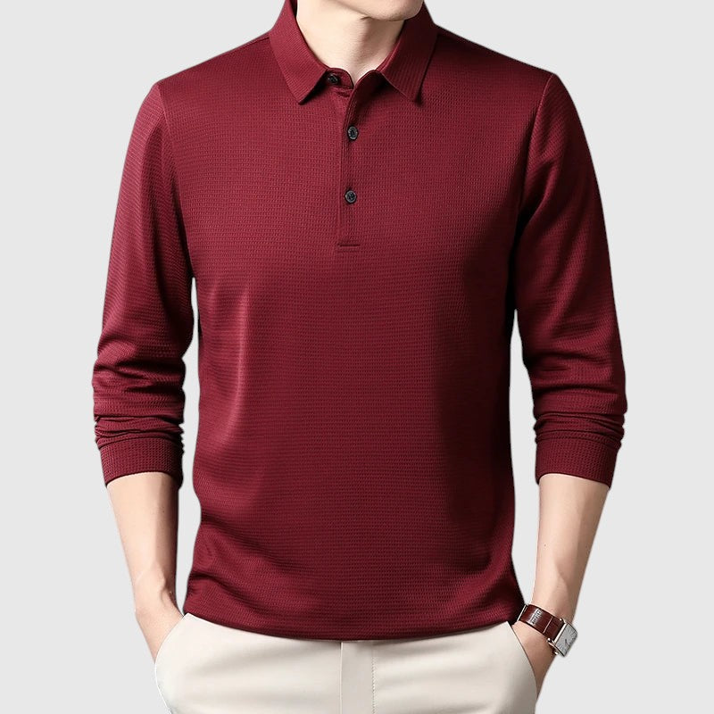 Libuše – Elegantiški vyriški polo marškinėliai ilgomis rankovėmis