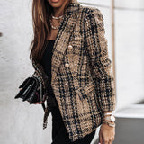 Camille Dubois | Tweed Check Blazer Jacket For Women