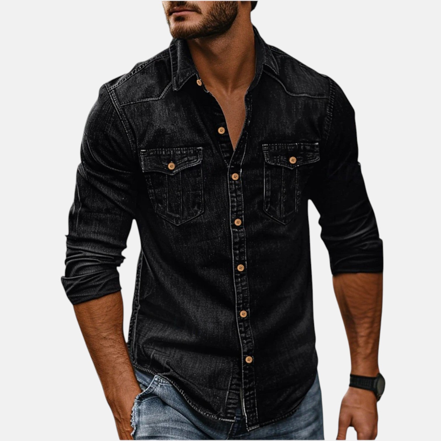Universalūs ir modernūs vyriški džinsiniai marškiniai