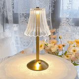 Candeeiro Mesa Cristal Dourado