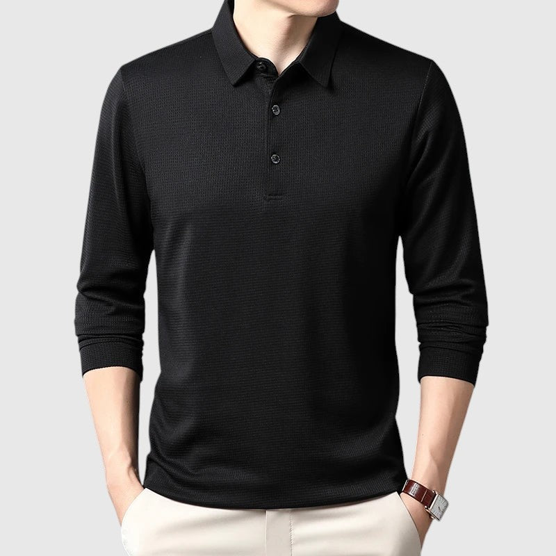 Libuše – Elegantiški vyriški polo marškinėliai ilgomis rankovėmis