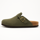 Aria | Suede Clogs with Cork Footbed