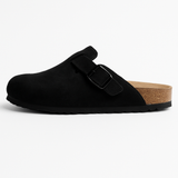 Aria | Suede Clogs with Cork Footbed