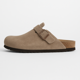 Aria | Suede Clogs with Cork Footbed