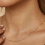 Bodega Box Necklace | White Gold
