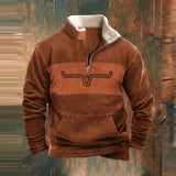 Nathan Cooper | Western Aztec Quarter-Zip Fleece Sweater For Men
