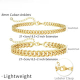 Layered Cuban Link Anklet | Gold
