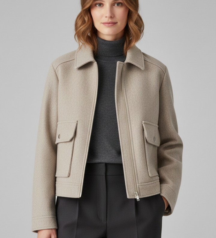 Elodie Sinclair | Cropped Bomber Jacket For Women