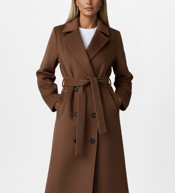 Charlotte Beaumont | Double Breasted Long Coat For Women