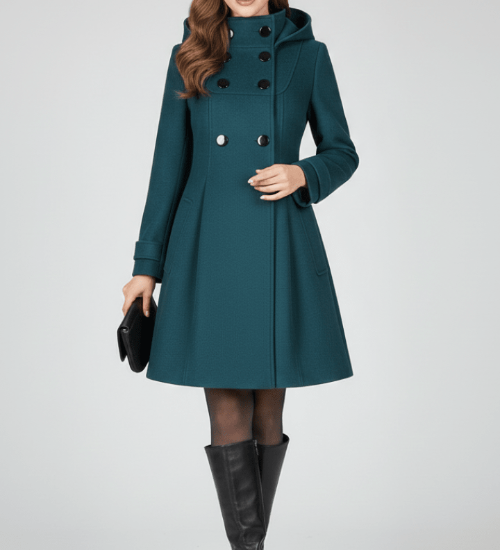 Charlotte Moreau | Elegant Hooded Winter Coat For Women