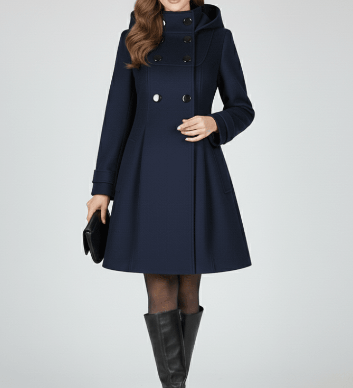 Charlotte Moreau | Elegant Hooded Winter Coat For Women