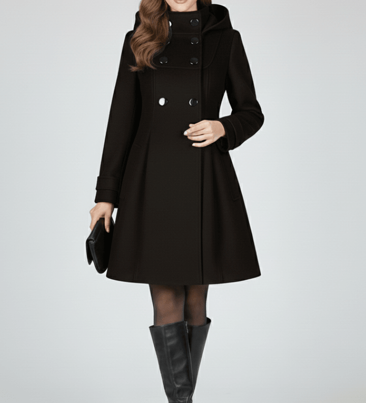 Charlotte Moreau | Elegant Hooded Winter Coat For Women