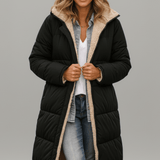 Amelia Laurent | Hooded Longline Puffer Coat For Women