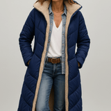 Amelia Laurent | Hooded Longline Puffer Coat For Women