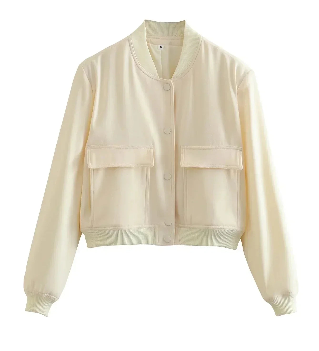 Alessia Romano | Cropped Snap-Button Structured Bomber Jacket For Women