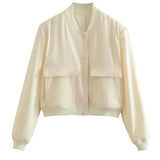 Alessia Romano | Cropped Snap-Button Structured Bomber Jacket For Women