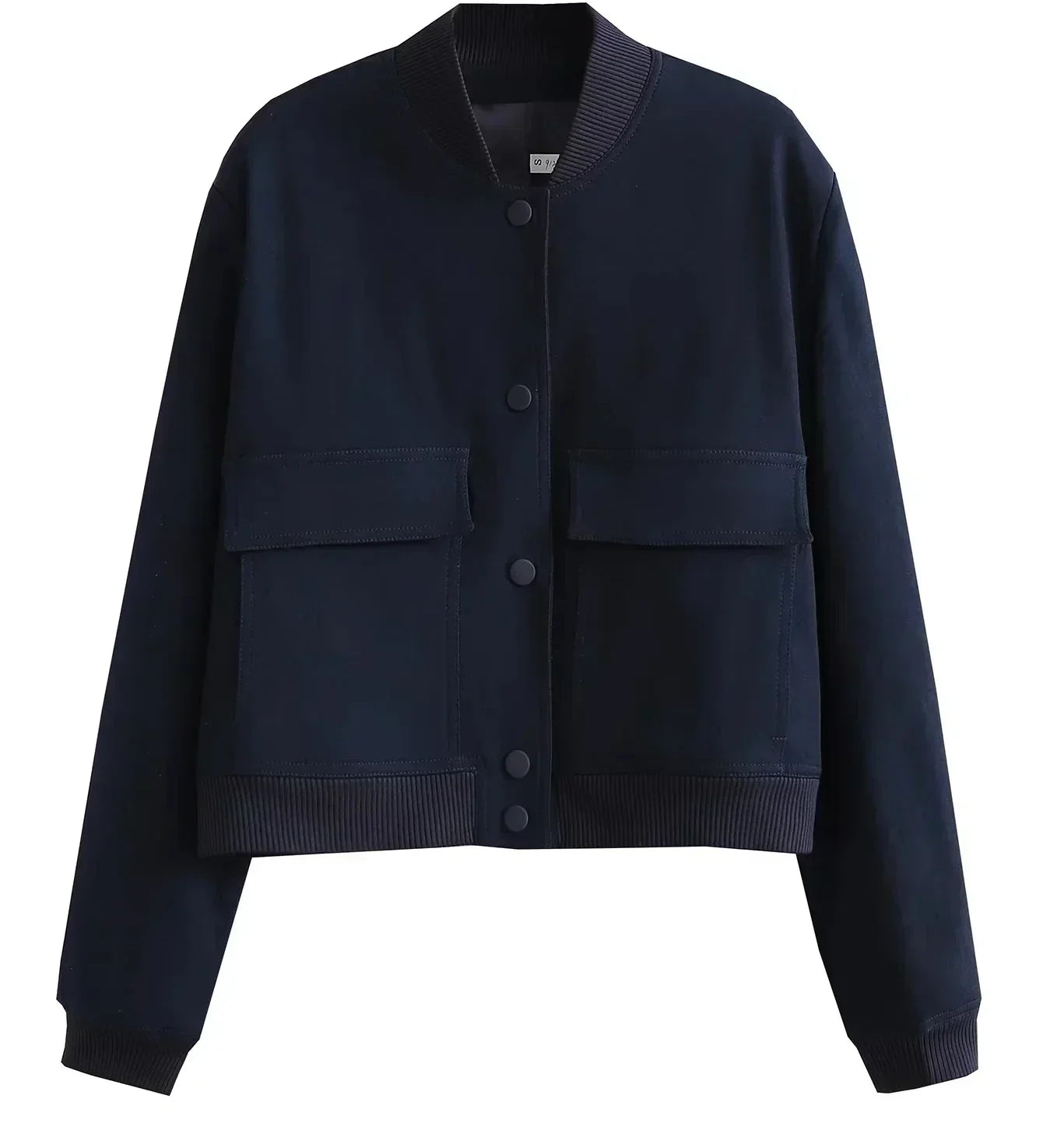 Alessia Romano | Cropped Snap-Button Structured Bomber Jacket For Women