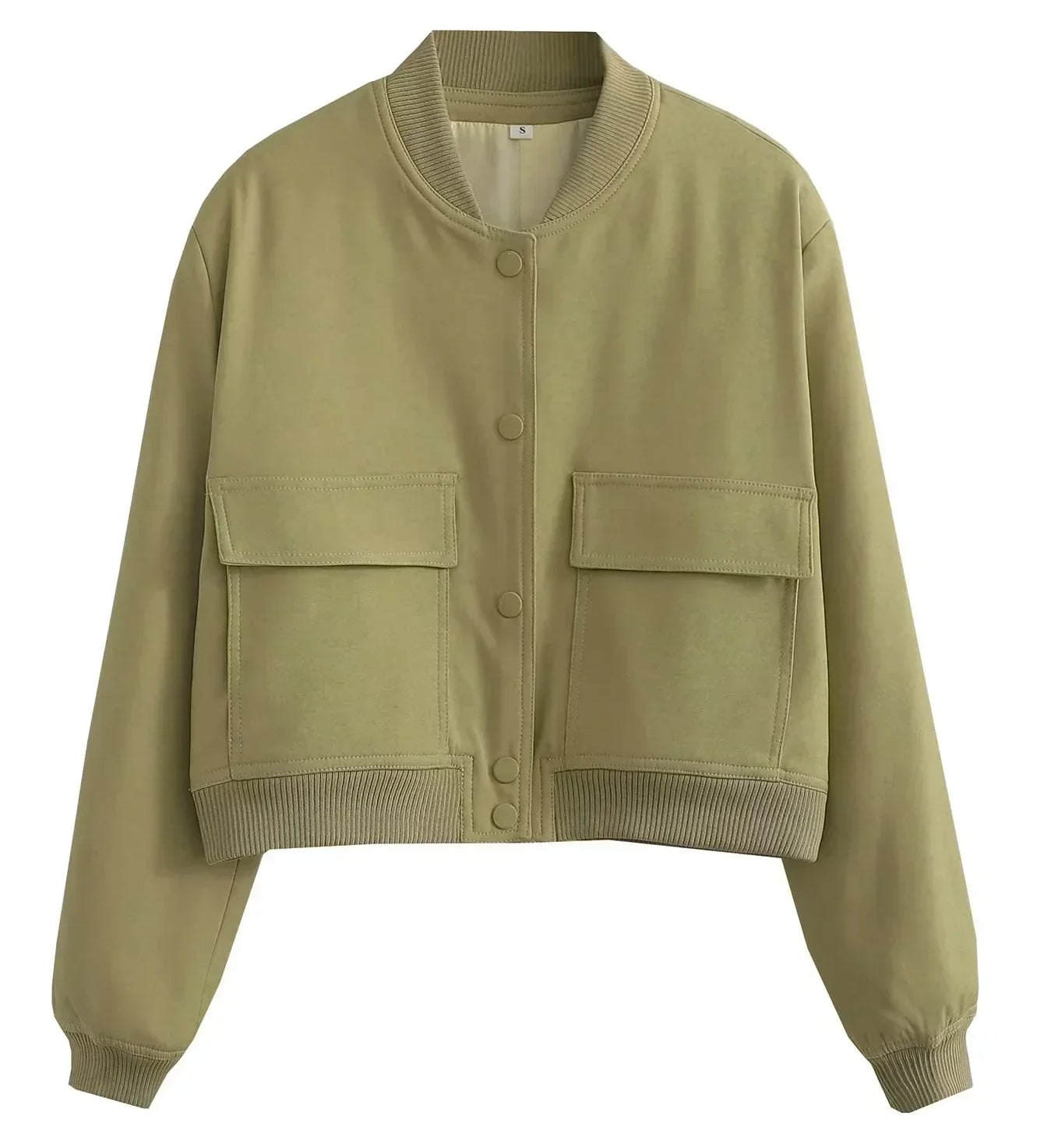 Alessia Romano | Cropped Snap-Button Structured Bomber Jacket For Women