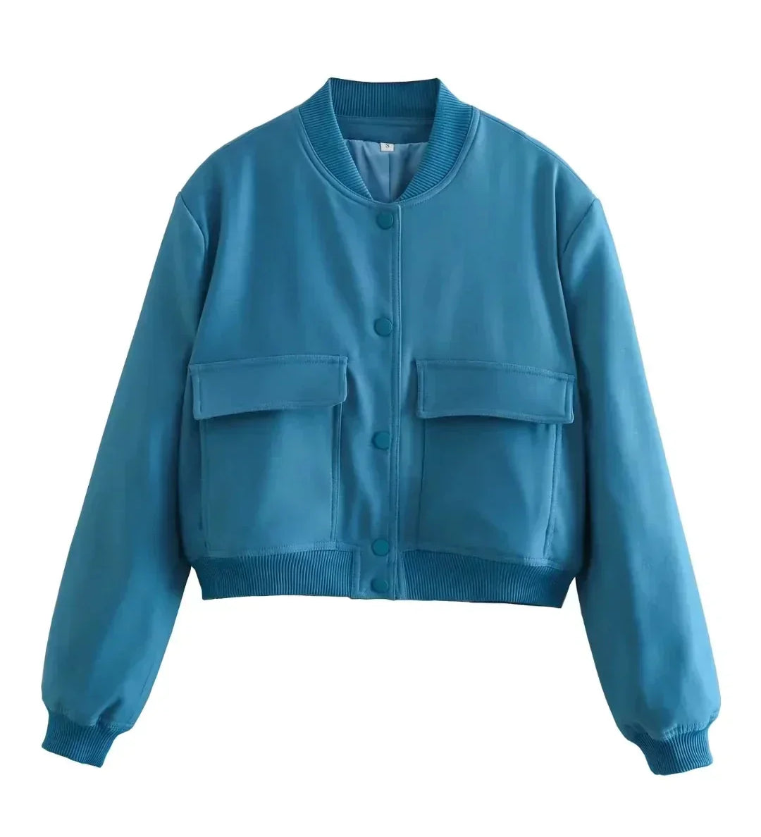 Alessia Romano | Cropped Snap-Button Structured Bomber Jacket For Women