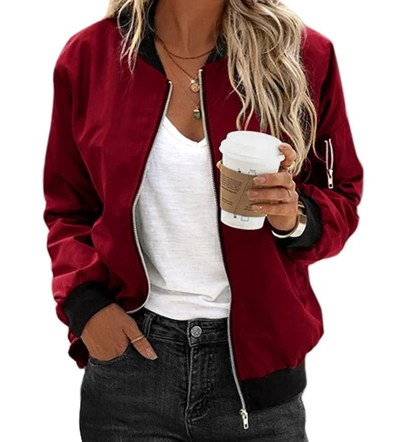 Chiara Bellini | Classic Zip Bomber Jacket For Women