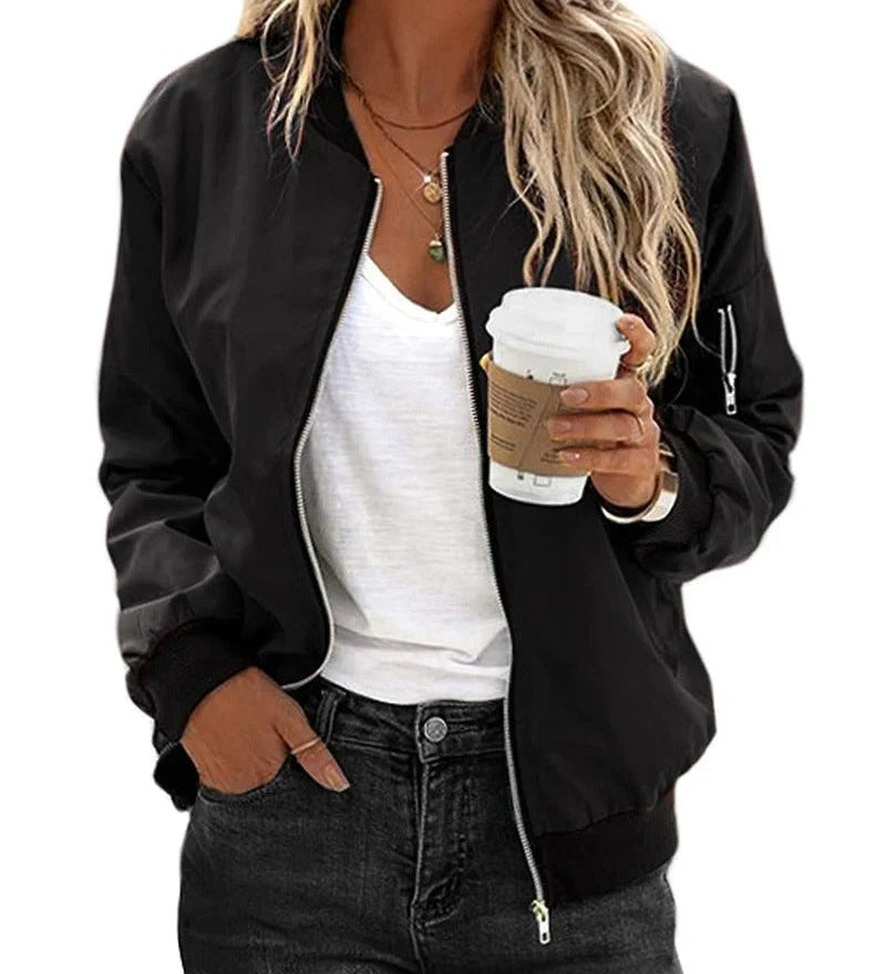 Chiara Bellini | Classic Zip Bomber Jacket For Women