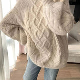 Women's Oversized Cable Knit Sweater — Warm Autumn Jumper