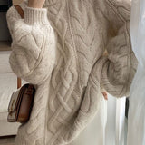 Women's Oversized Cable Knit Sweater — Warm Autumn Jumper