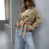 Women's Cropped Trench Coat Jacket — Autumn Style Australia