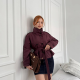 Isabella Laurent | Cropped Belted Trench Jacket For Women