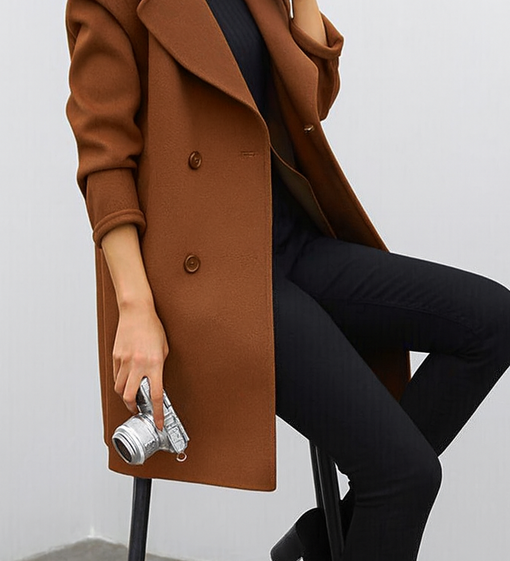Margaux Delacroix | Longline Double-Breasted Coat For Women