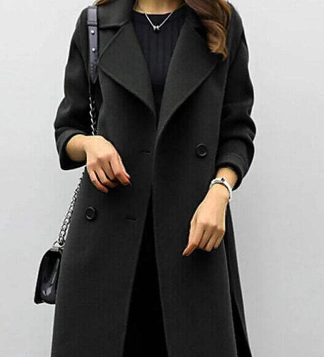 Margaux Delacroix | Longline Double-Breasted Coat For Women