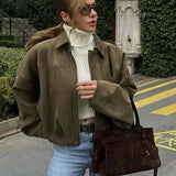Charlotte Bellini | Oversized Suede Bomber Jacket For Women