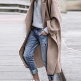 Amélie Laurent | Oversized Wool Blend Long Coat For Women