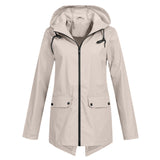Amélie Laurent | Hooded Long Rain Jacket With Minimalist Finish For Women
