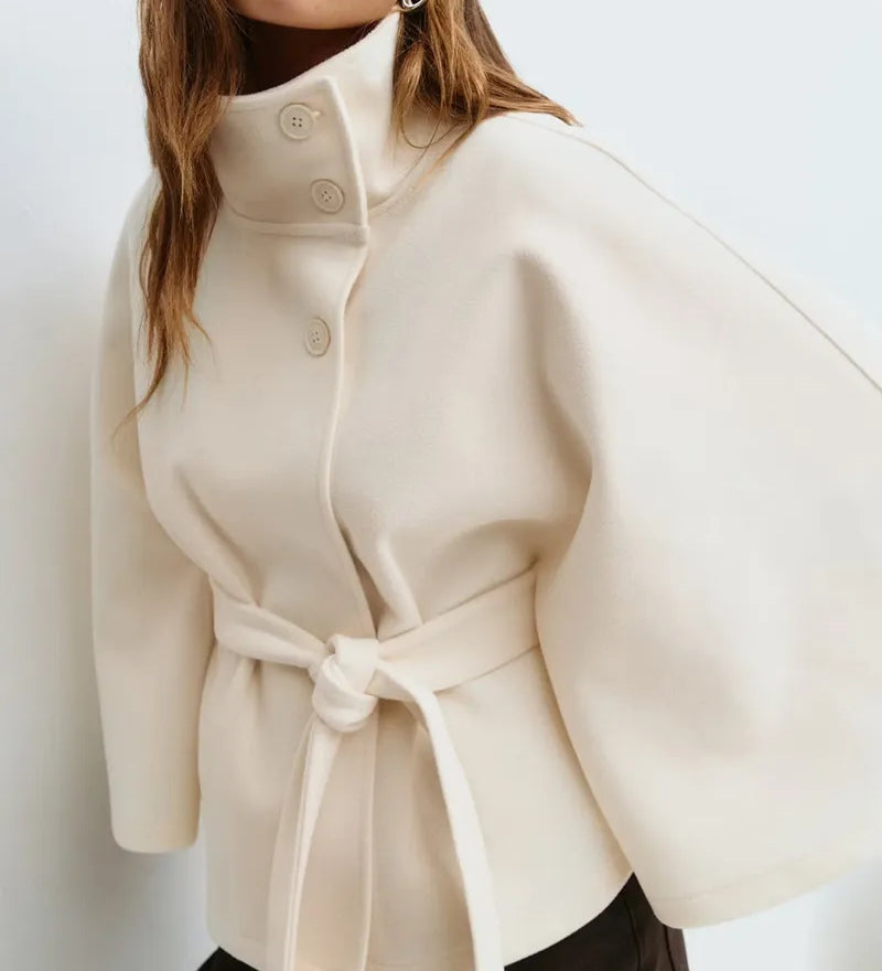 Valentina Moretti | Belted Cape Coat For Women
