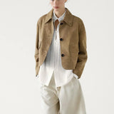 Lucienne Caruso | Cropped Suede Jacket For Women