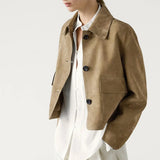 Women's Cropped Suede Jacket — Autumn Outerwear Australia