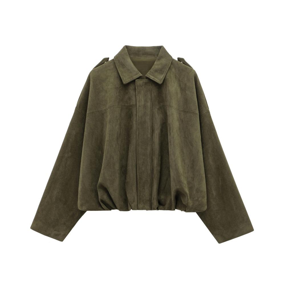 Valentina Rousseau | Oversized Cropped Suede Jacket For Women