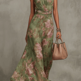 Avelisse – Floral Halter Maxi Dress