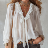 Ethereal Ruffled Chiffon Blouse